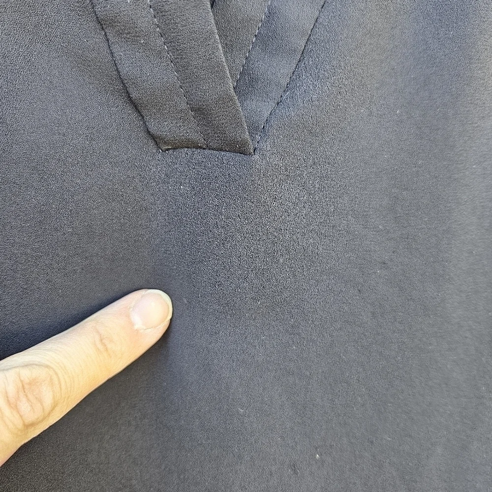 J. Crew black v neck cap sleeve blouse size 2